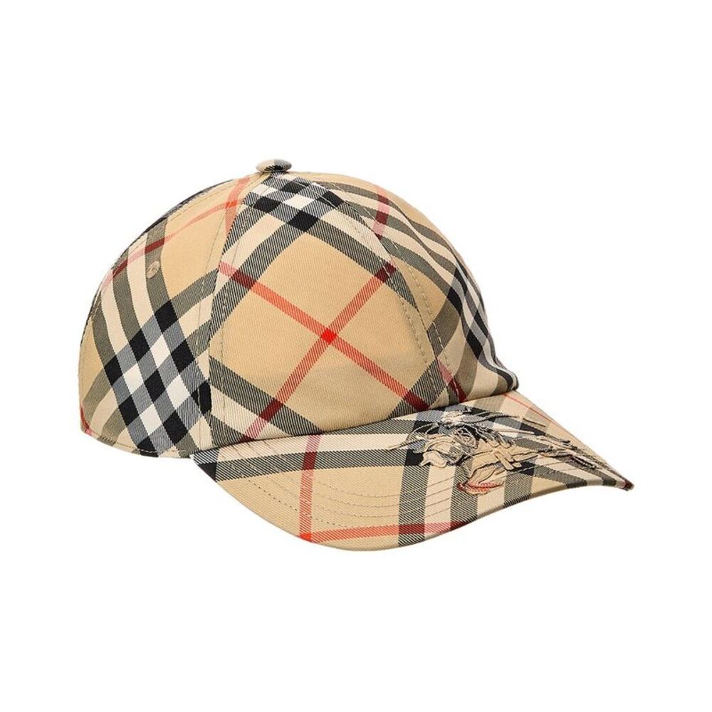 Burberry Equestrian Knight Patch Check Baseball Cap